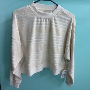 Billabong Off-White Textured Stripe Tempo Crew